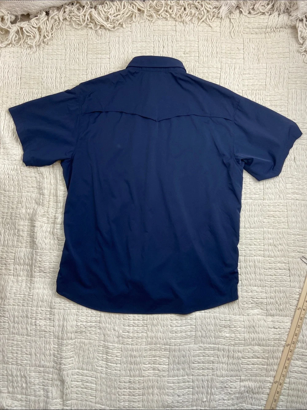Poncho The Del Mar Western Performance Short Sleeve Shirt Navy XL - Picture 5 of 13